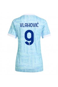 Juventus Dusan Vlahovic #9 Voetbaltruitje Uit tenue Dames 2025-26 Korte Mouw